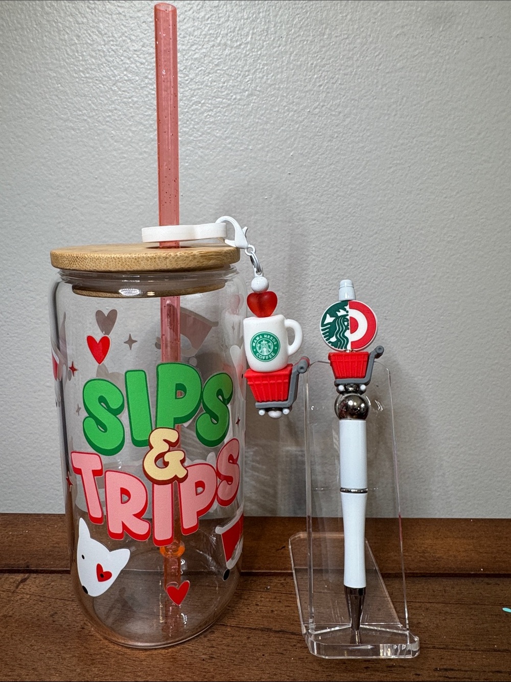 Starbucks Pink Straw Glass Tumbler - Sips & Trips